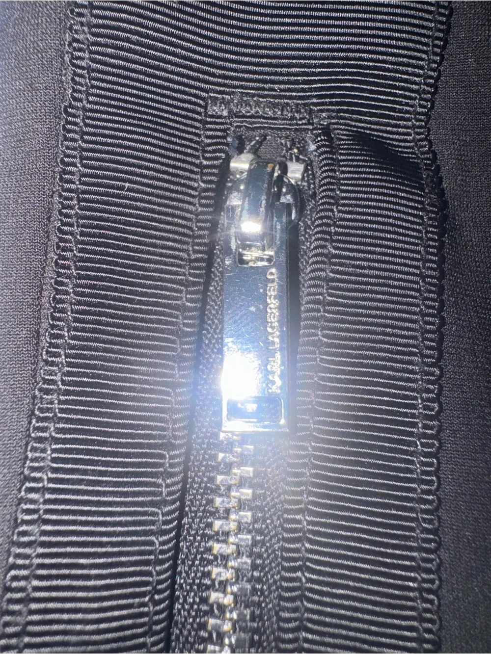 Karl Lagerfeld Black Joggers with Zip Pockets and Striped Cuffs